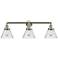 Cone 3 Light 32" LED Bath Light - Brushed Satin Nickel - Seedy Shade