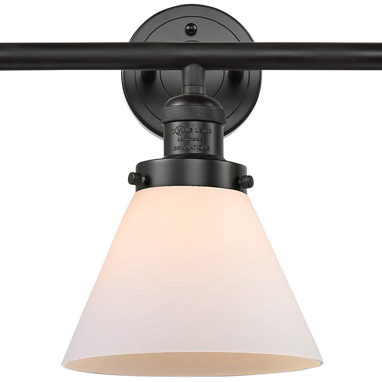 Image 2 Cone 3 Light 32" LED Bath Light - Matte Black - Matte White Shade more views