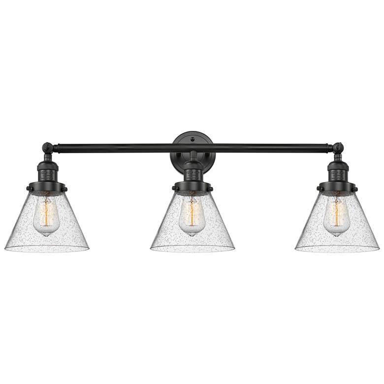 Image 1 Cone 3 Light 32" LED Bath Light - Matte Black - Seedy Shade