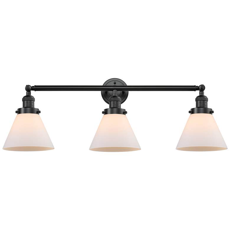 Image 1 Cone 3 Light 32" LED Bath Light - Oil Rubbed Bronze - Matte White Shad