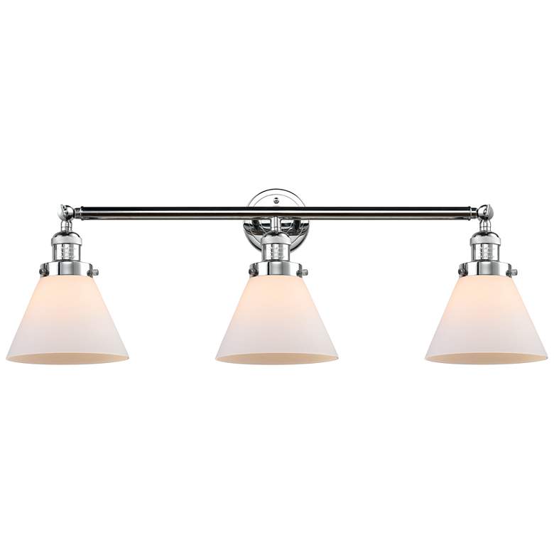 Image 1 Cone 3 Light 32" LED Bath Light - Polished Chrome - Matte White Shade