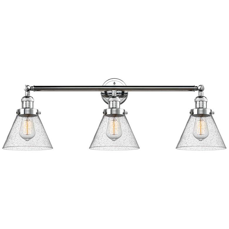 Image 1 Cone 3 Light 32" LED Bath Light - Polished Chrome - Seedy Shade