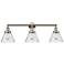 Cone 3 Light 32" LED Bath Light - Polished Nickel - Seedy Shade