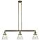 Cone 3 Light 39" LED Island Light - Antique Brass - Seedy Shade