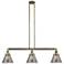Cone 3 Light 40" LED Island Light - Antique Brass - Plated Smoke Shad