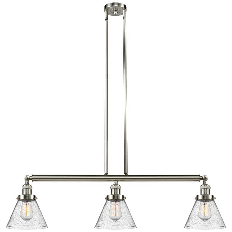 Image 1 Cone 3 Light 40" LED Island Light - Brushed Satin Nickel - Seedy Shad