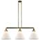 Cone 3 Light 44" LED Island Light - Antique Brass - Matte White Shade