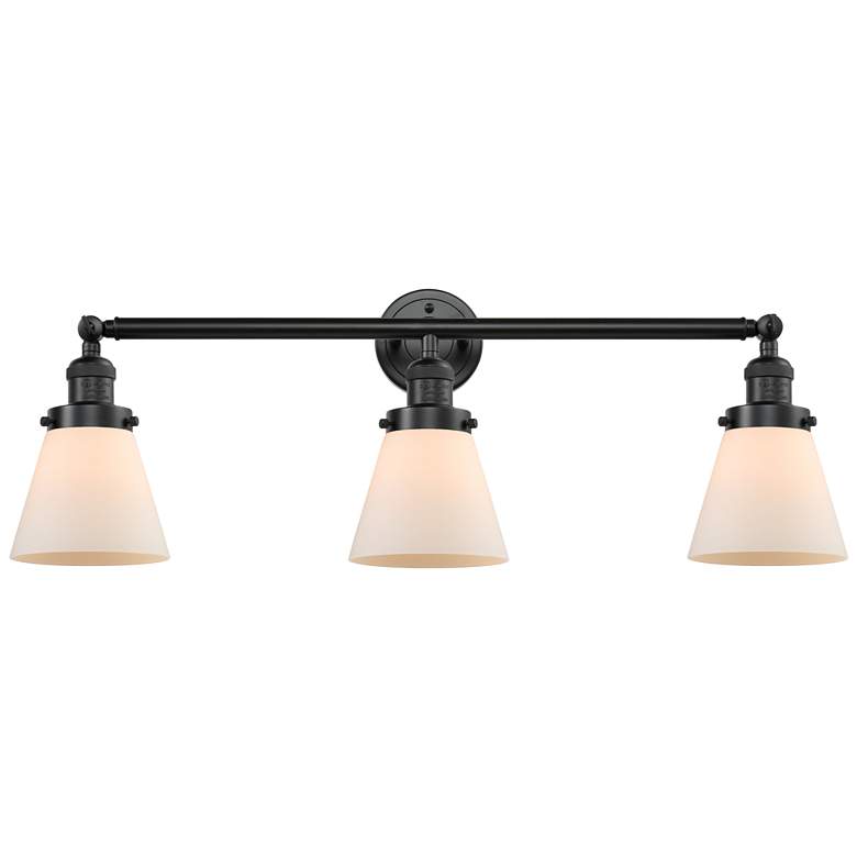 Image 1 Cone 30" 3-Light Oil Rubbed Bronze Bath Light w/ Matte White Shade