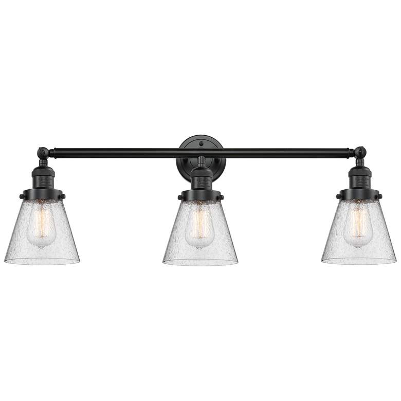 Image 1 Cone 30" 3-Light Oil Rubbed Bronze Bath Light w/ Seedy Shade