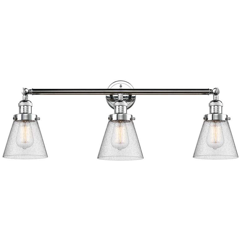 Image 1 Cone 30" 3-Light Polished Chrome Bath Light w/ Seedy Shade