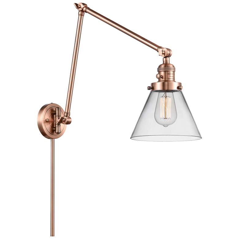 Image 1 Cone 30" High Copper Swing Arm w/ Clear Shade