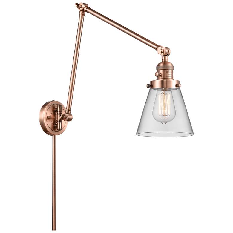 Image 1 Cone 30" High Copper Swing Arm w/ Clear Shade