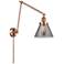 Cone 30" High Copper Swing Arm w/ Plated Smoke Shade