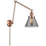 Cone 30" High Copper Swing Arm w/ Plated Smoke Shade