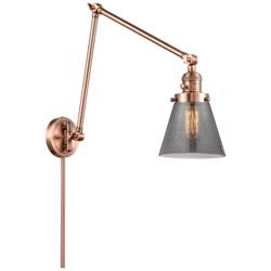 Cone 30" High Copper Swing Arm w/ Plated Smoke Shade