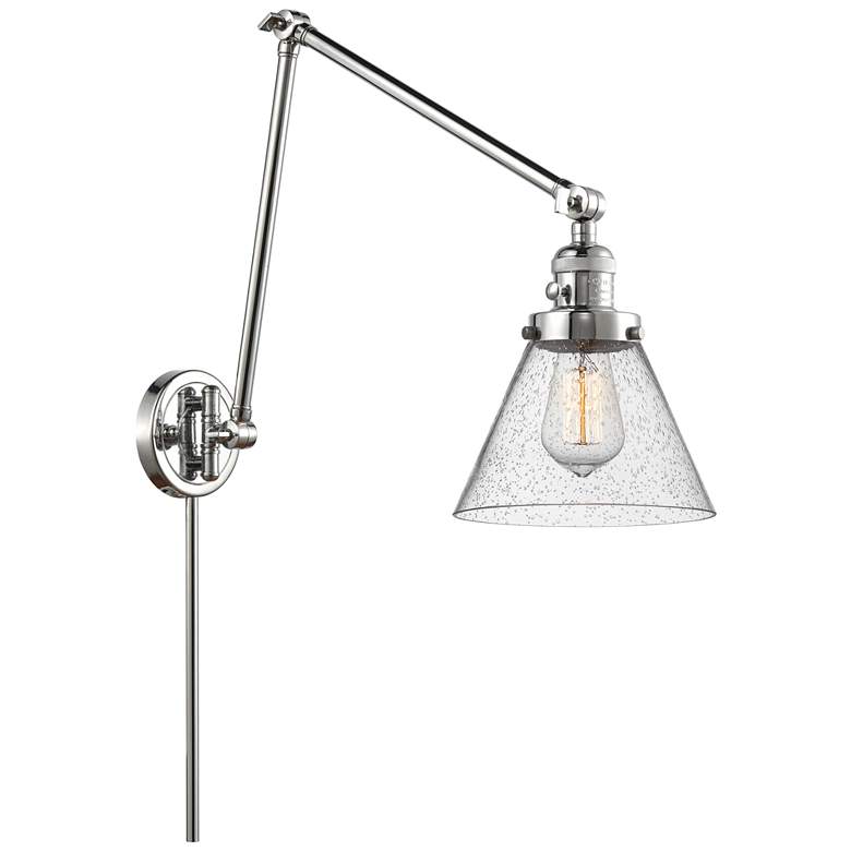 Image 1 Cone 30" High Polished Chrome Swing Arm w/ Seedy Shade