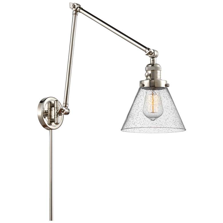 Image 1 Cone 30" High Polished Nickel Swing Arm w/ Seedy Shade