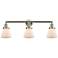 Cone 30"W Brushed Nickel 3-Light Bath Light w/ White Shades