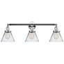 Cone 32" 3-Light Polished Chrome Bath Light w/ Clear Shade