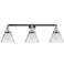 Cone 32" 3-Light Polished Chrome Bath Light w/ Clear Shade