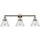 Cone 32" 3-Light Polished Nickel Bath Light w/ Seedy Shade