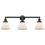 Cone 32" Wide 3 Light Bronze Bath Vanity Light w/ Matte White Shade