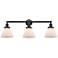Cone 32" Wide 3 Light Bronze Bath Vanity Light w/ Matte White Shade