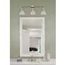 3_Cone 32"W Polished Nickel Clear Glass 3-Light LED Bath Light more views
