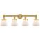 Cone 33.5" Wide 4 Light Satin Gold Bath Vanity Light With Matte White