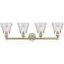 2_Cone 33 1/4" Wide Antique Brass and Clear 4-Light Bath Light more views