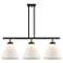 Cone 36" Wide 3 Light Black Brass Island Light w/ Matte White Shade