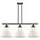 Cone 36" Wide 3 Light Matte Black Island Light w/ Matte White Shade