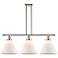 Cone 36" Wide 3 Light Polished Nickel Island Light w/ Matte White Shad