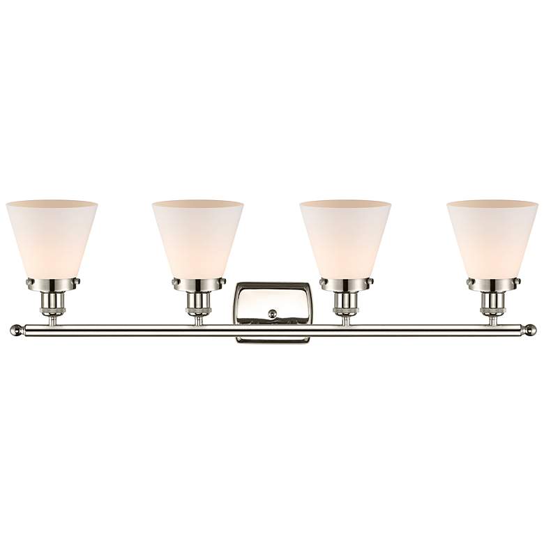 Image 3 Cone 36" Wide Polished Nickel 4-Light LED Bath Light more views