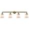 Cone 4 Light 42" Bath Light - Antique Brass - Matte White Shade