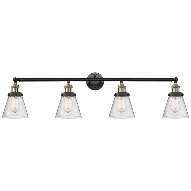 Image 1 Cone 4 Light 42" Bath Light - Black Antique Brass - Seedy Shade