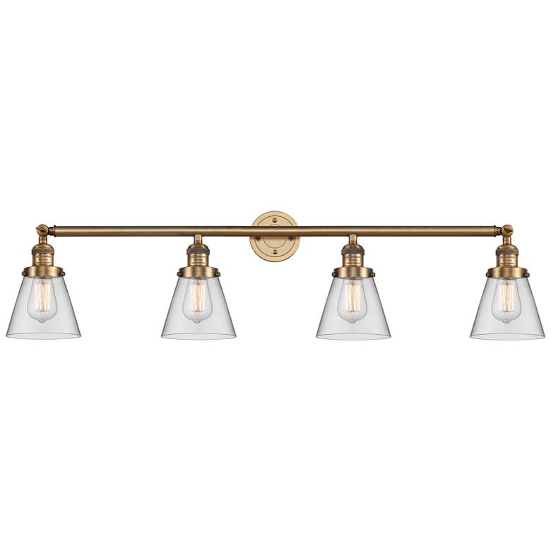 Image 1 Cone 4 Light 42" Bath Light - Brushed Brass - Clear Shade