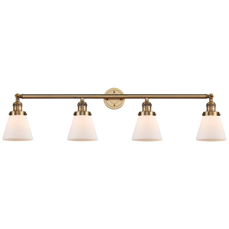 Image 1 Cone 4 Light 42" Bath Light - Brushed Brass - Matte White Shade