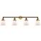 Cone 4 Light 42" Bath Light - Brushed Brass - Matte White Shade
