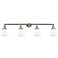 Cone 4 Light 42" Bath Light - Brushed Satin Nickel - Matte White Shade