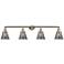 Cone 4 Light 42" Bath Light - Brushed Satin Nickel - Plated Smoke Shad