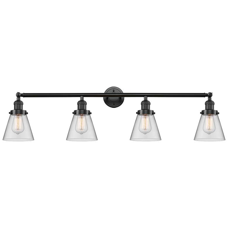 Image 1 Cone 4 Light 42" Bath Light - Oil Rubbed Bronze - Clear Shade
