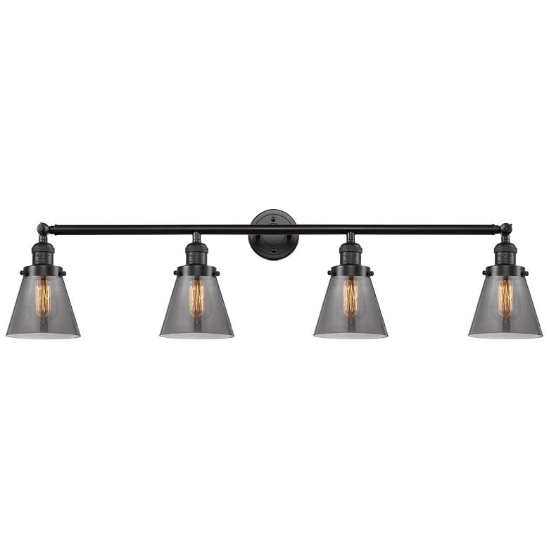 Image 1 Cone 4 Light 42" Bath Light - Oil Rubbed Bronze - Plated Smoke Shade