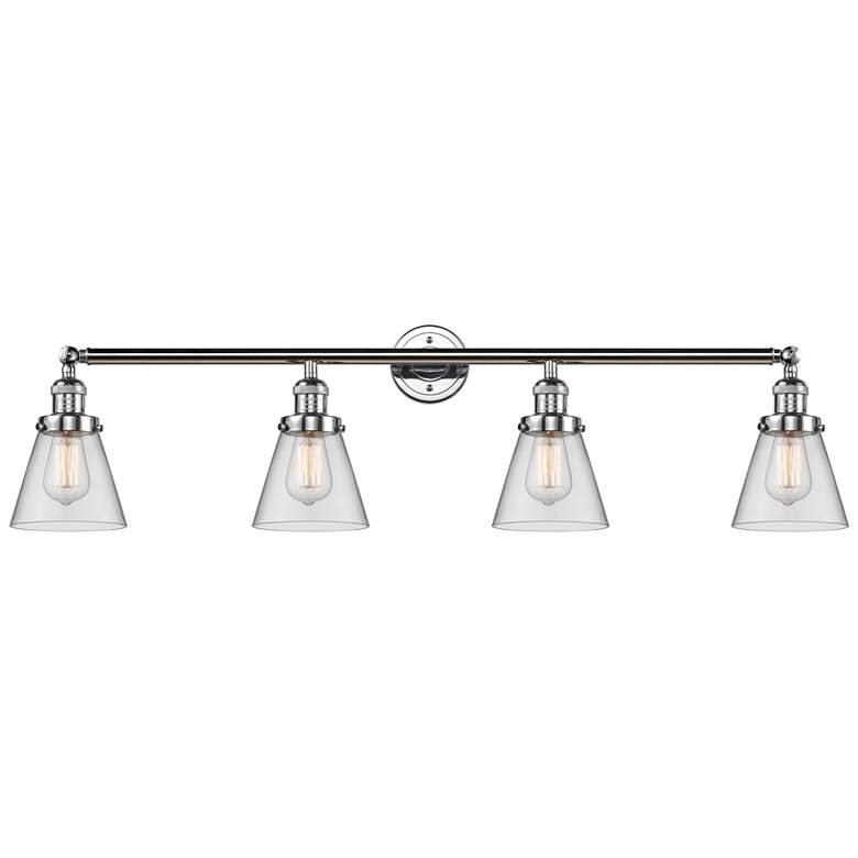 Image 1 Cone 4 Light 42" Bath Light - Polished Chrome - Clear Shade