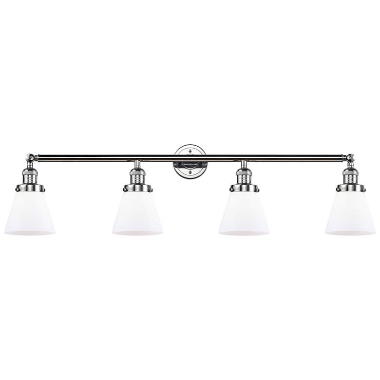 Image 1 Cone 4 Light 42" Bath Light - Polished Chrome - Matte White Shade