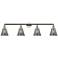 Cone 4 Light 42" Bath Light - Polished Nickel - Plated Smoke Shade