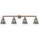 Cone 4 Light 42" LED Bath Light - Antique Copper - Plated Smoke Shade