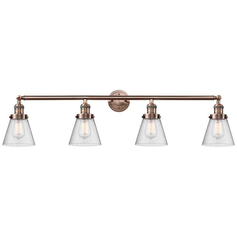 Image 1 Cone 4 Light 42" LED Bath Light - Antique Copper - Seedy Shade
