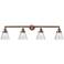 Cone 4 Light 42" LED Bath Light - Antique Copper - Seedy Shade
