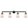 Cone 4 Light 42" LED Bath Light - Black Antique Brass - Matte White Sh